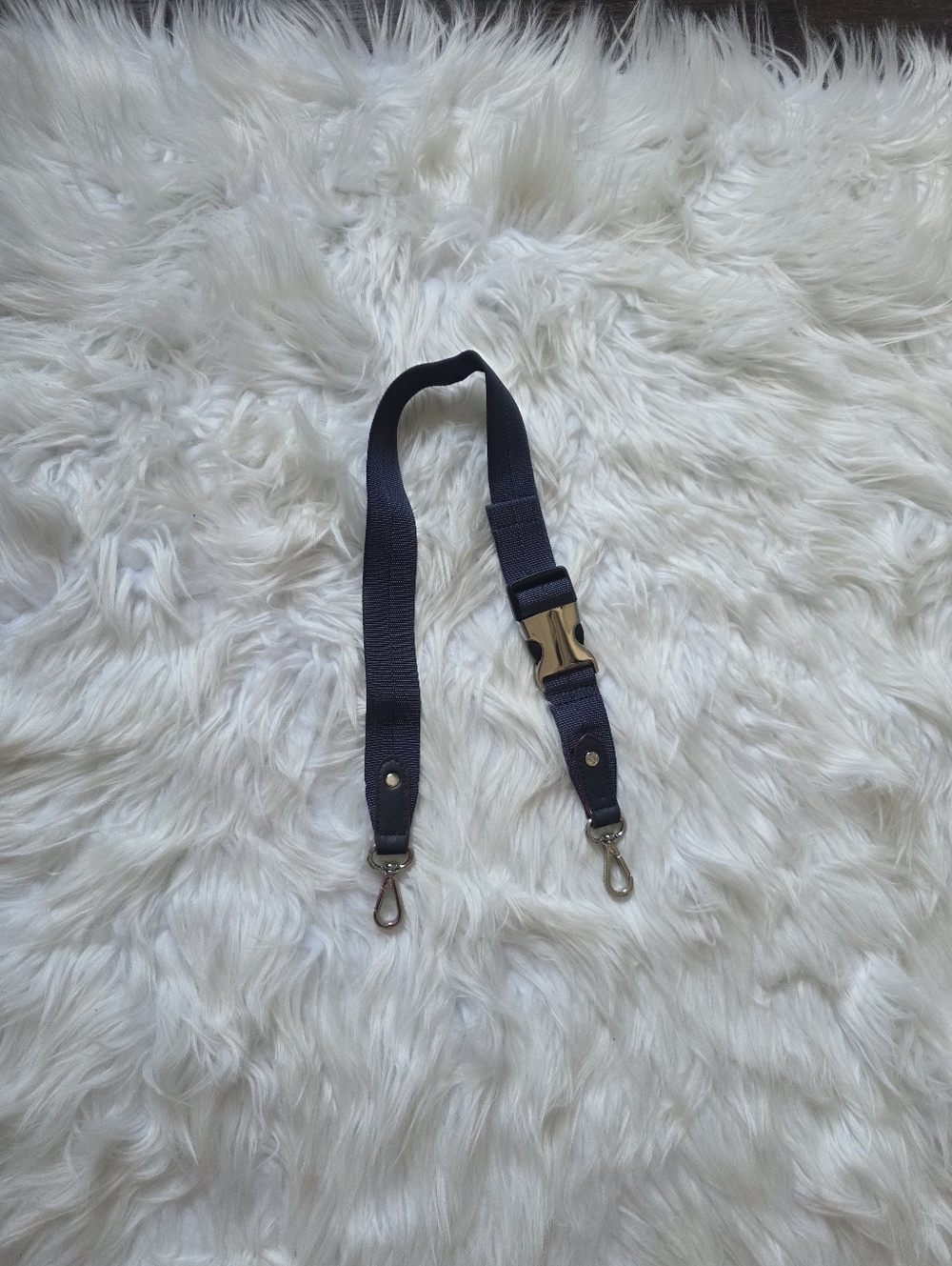 MZ Wallace Black Adjustable Crossbody Strap with Gold Hardware